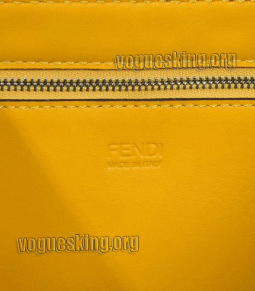 Fendi Yellow Original Leather Shopping Tote Bag-4
