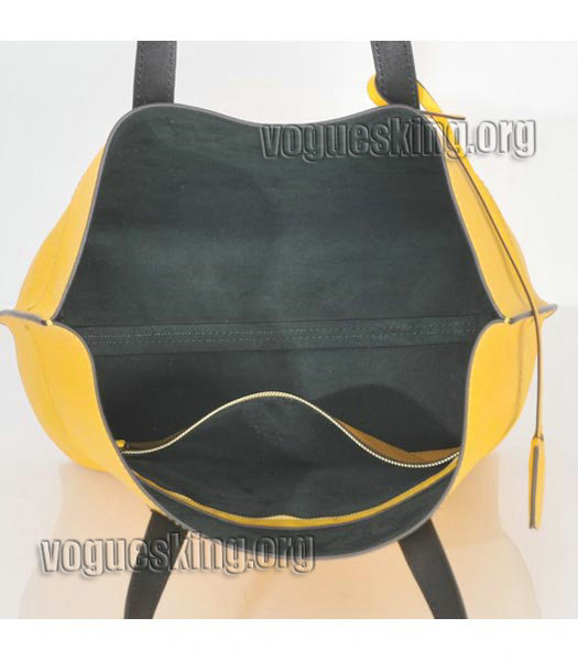 Fendi Yellow Original Leather Shopping Tote Bag-5
