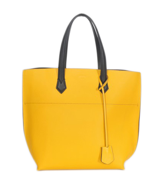 Fendi Yellow Original Leather Shopping Tote Bag