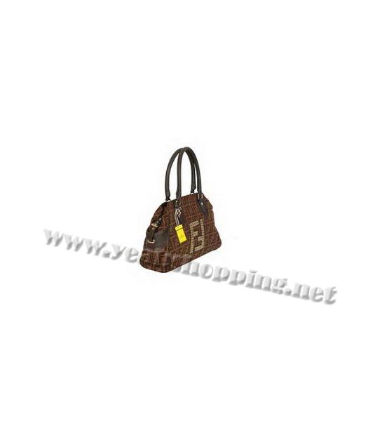 Fendi Zucca FF Bag with Coffee Leather Trim-1