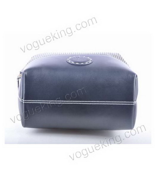 Fendi Zucca Shopper Handbag With Black Stripe Leather-3