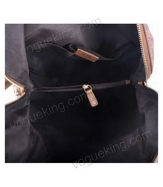 Fendi Zucca Shopper Handbag With Light Coffee Embossed Leather-5