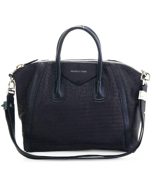 Givenchy Antigona Bag Embossing Weave Leather Black
