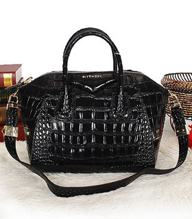 Givenchy Antigona Black Croc Veins Leather Small Bag