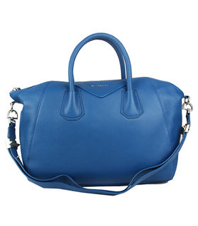 Givenchy Antigona Blue Litchi Veins Leather Large Bag