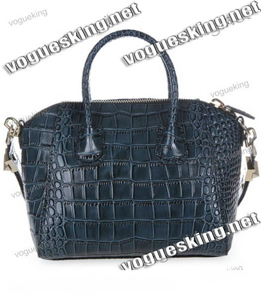 Givenchy Antigona Croc Veins Leather Bag in Sapphire Blue-1