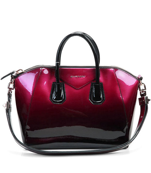 Givenchy Antigona Gradient Patent Leather Bag in FuchsiaBlack