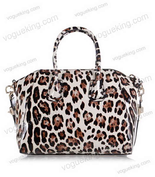 Givenchy Antigona Leopard Print Leather Bag in White-2