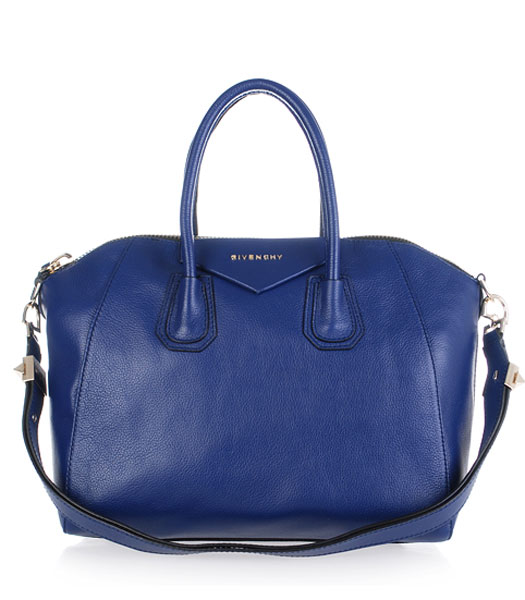 Givenchy Antigona Litchi Veins Leather Bag in Blue