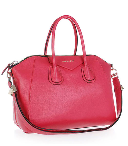 Givenchy Antigona Litchi Veins Leather Bag in Fuchsia