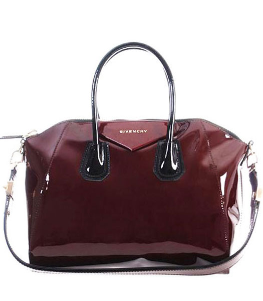 Givenchy Antigona Patent Leather Bag in Wine Red