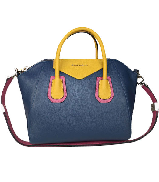 Givenchy Antigona Sapphire Blue Clemence Leather Satchel Tote Bag 