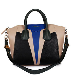 Givenchy Antigona Sapphire Blue/Offwhite/Black Leather Tote Bag