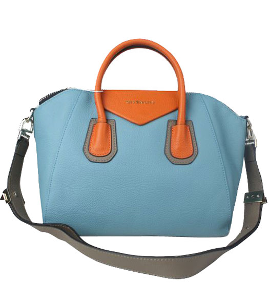 Givenchy Antigona Sky Blue Clemence Leather Satchel Tote Bag 