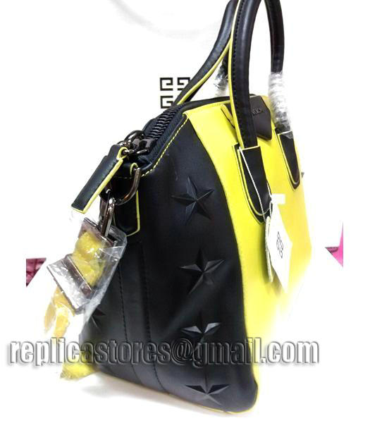 Givenchy Antigona Star Lemon Yellow With Black Leather Bag-1