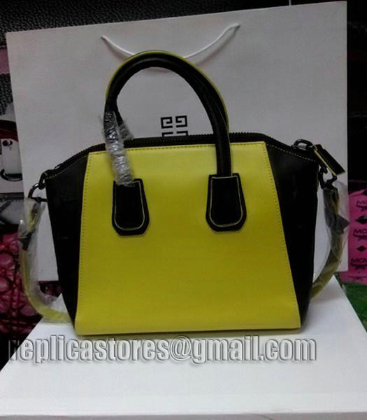 Givenchy Antigona Star Lemon Yellow With Black Leather Bag-2