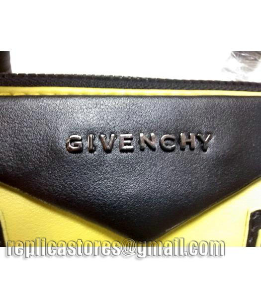 Givenchy Antigona Star Lemon Yellow With Black Leather Bag-5