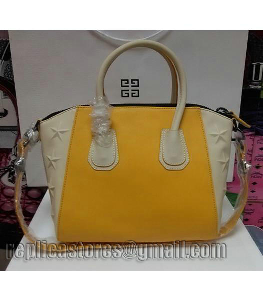 Givenchy Antigona Star Yellow With Offwhite Leather Bag-2