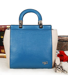 Givenchy Blue Calfskin Leather Top Handle Bag