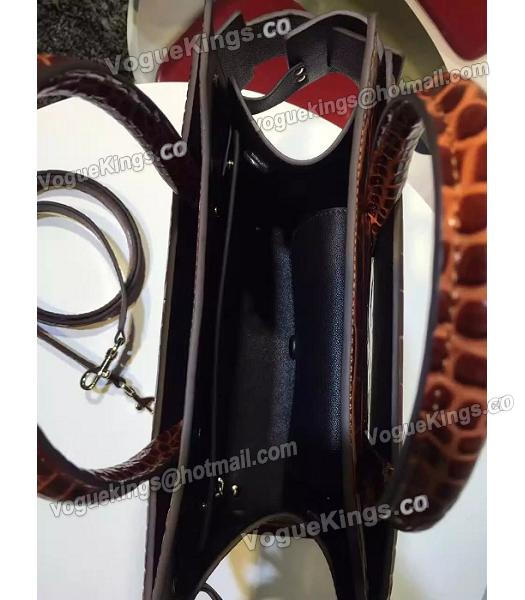 Givenchy Horizon 28cm Coffee Leather Croc Veins Top Handle Bag-7