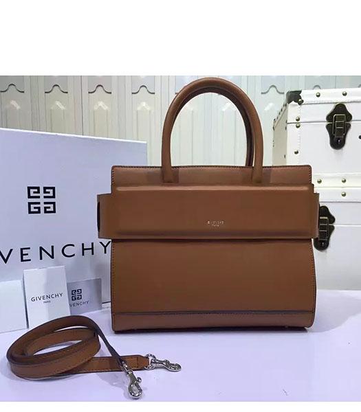 Givenchy Horizon 28cm Coffee Leather Top Handle Bag