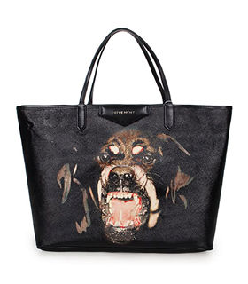 Givenchy Large Antigona Shopping Bag Printed Pottweiler Black Cross Veins Leather