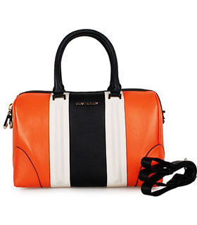 Givenchy Lucrezia Boston Bag Orange/White/Black Leather
