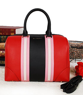 Givenchy Lucrezia Medium Boston Bag Red/Pink/Black Original Leather