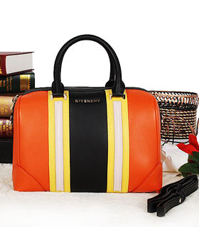 Givenchy Lucrezia Small Boston Bag Orange/Yellow/Pink/Black Original Leather