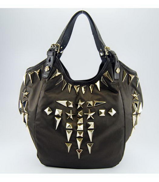 Givenchy Studded Tote Bag with Dark Coffee Leather