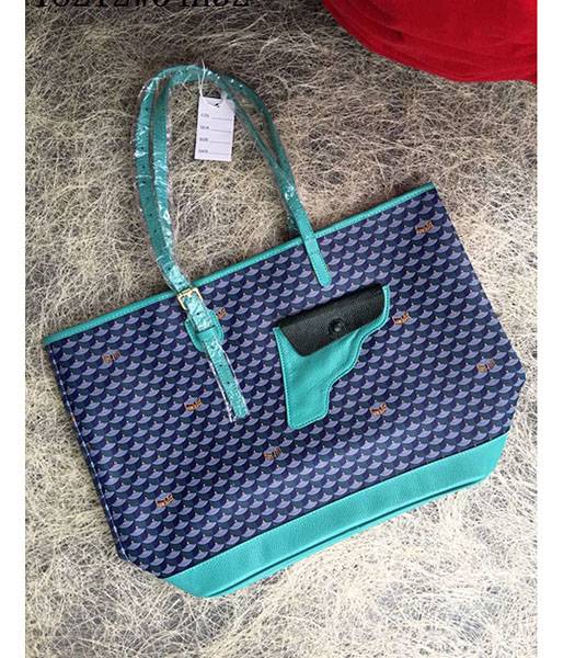 Goyard Middle St Louis Mixed Colors Shopping Bag Ice Blue