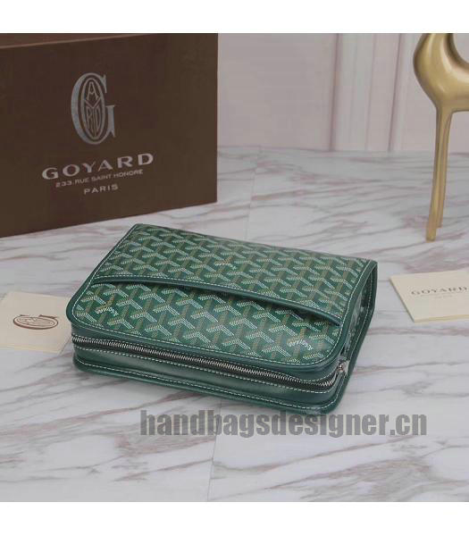 Goyard Original Zippy Cosmetic Bag Clutch Green-2