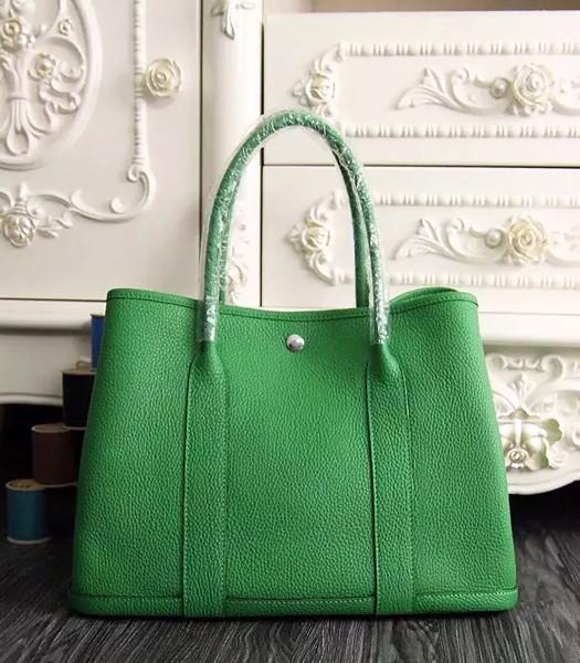 Hermes 32cm Original Leather Garden Party Tote Bag In Green