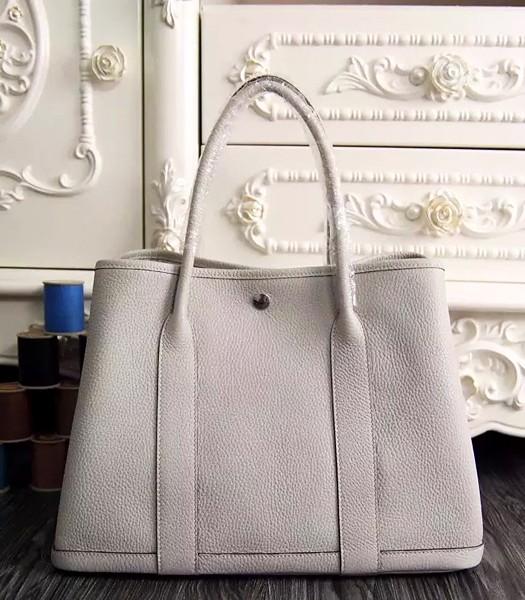 Hermes 32cm Original Leather Garden Party Tote Bag In Offwhite