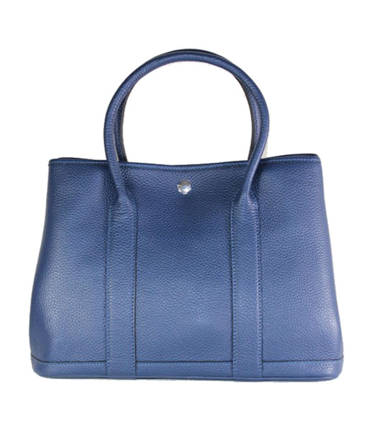 Hermes 32cm Small Garden Party Bag in Dark Blue Togo Leather