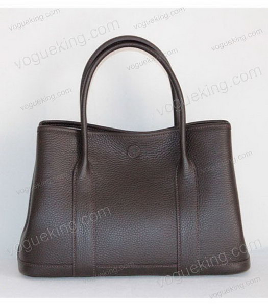 Hermes 32cm Small Garden Party Bag in Dark Coffee Togo Leather-1