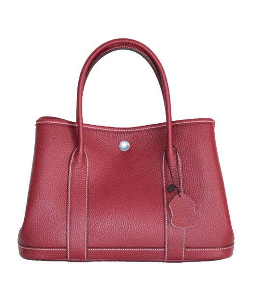 Hermes 32cm Small Garden Party Bag in Red Togo Leather