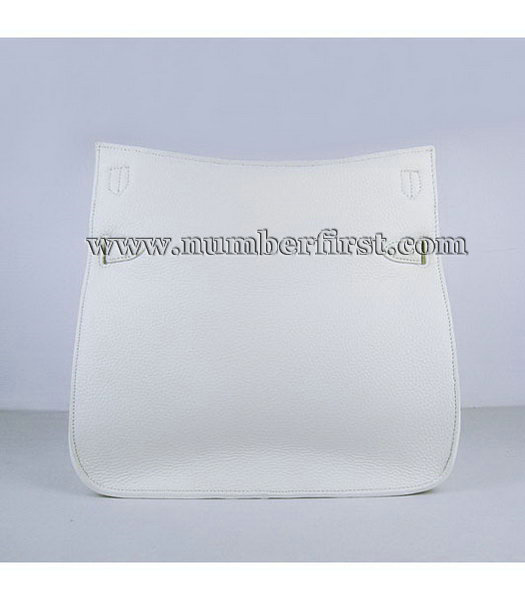 Hermes 34cm Unisex Jypsiere Calfskin Leather Bag White with Golden Metal-2