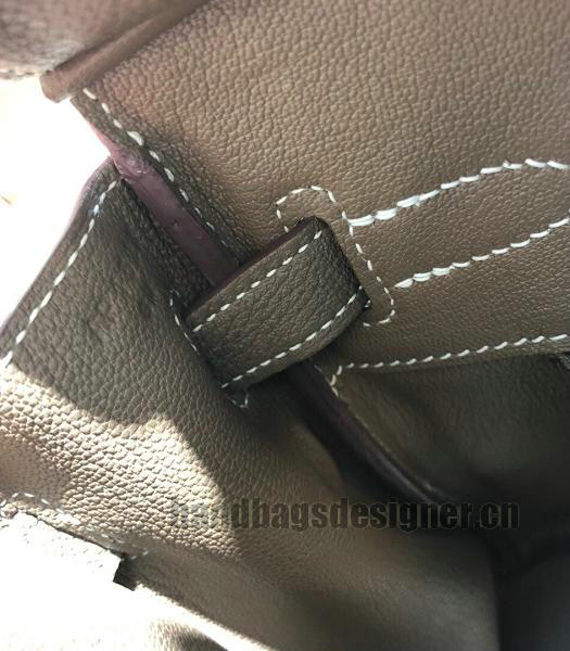 Hermes Birkin 25cm Coffee Imported Togo Imported Leather Silver Metal Top Handle Bag-1