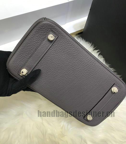 Hermes Birkin 25cm Grey Imported Togo Imported Leather Silver Metal Top Handle Bag-4