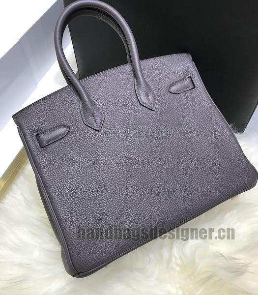 Hermes Birkin 25cm Grey Imported Togo Imported Leather Silver Metal Top Handle Bag-5