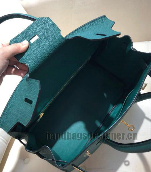 Hermes Birkin 25cm Lake Green Imported Togo Imported Leather Golden Metal Top Handle Bag-1