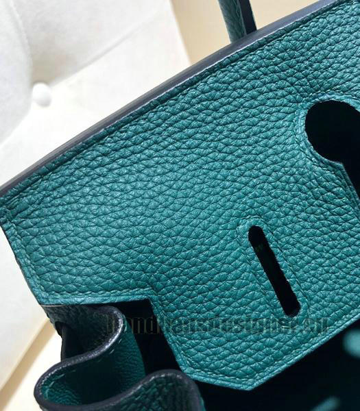 Hermes Birkin 25cm Lake Green Imported Togo Imported Leather Golden Metal Top Handle Bag-4