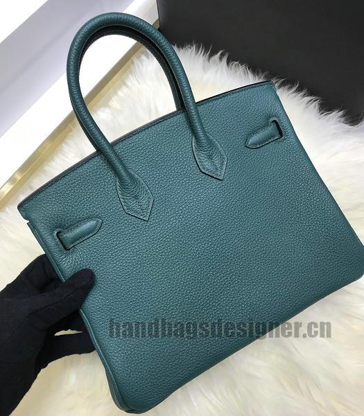 Hermes Birkin 25cm Lake Green Imported Togo Imported Leather Golden Metal Top Handle Bag-2