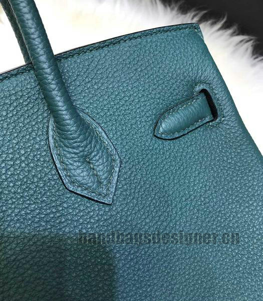Hermes Birkin 25cm Lake Green Imported Togo Imported Leather Golden Metal Top Handle Bag-3