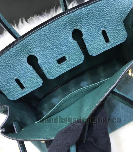 Hermes Birkin 25cm Lake Green Imported Togo Imported Leather Golden Metal Top Handle Bag-5