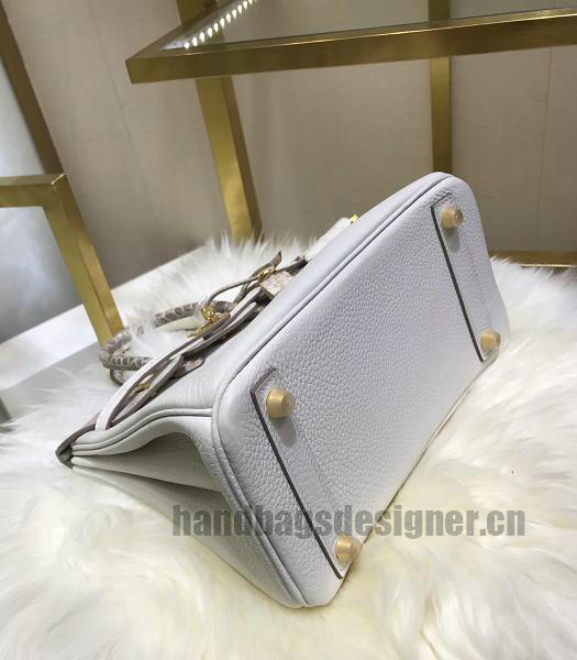 Hermes Birkin 25cm White Real Croc With Togo Leather Golden Metal Top Handle Bag-2