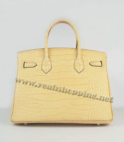 Hermes Birkin 30cm Bag Yellow Croc Veins Leather Silver Metal-2