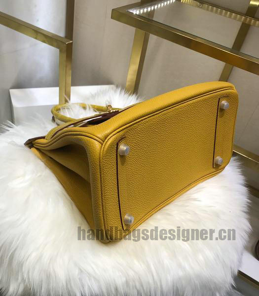 Hermes Birkin 30cm Bag Yellow Real Croc With Togo Leather Golden Metal-2
