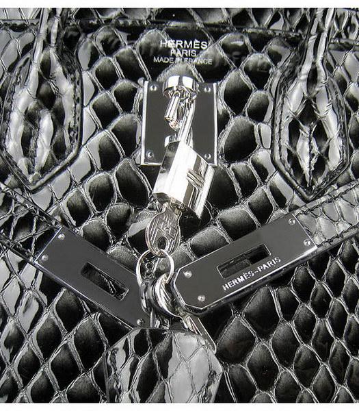 Hermes Birkin 30cm Black Fish Veins Leather Silver Metal-7